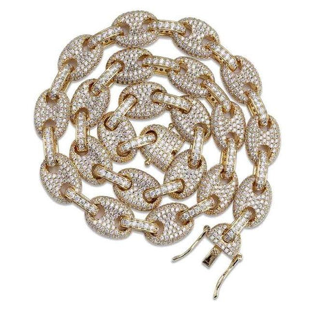 12 mm Ghiacciato Gucci catena a maglie - Oro bianco